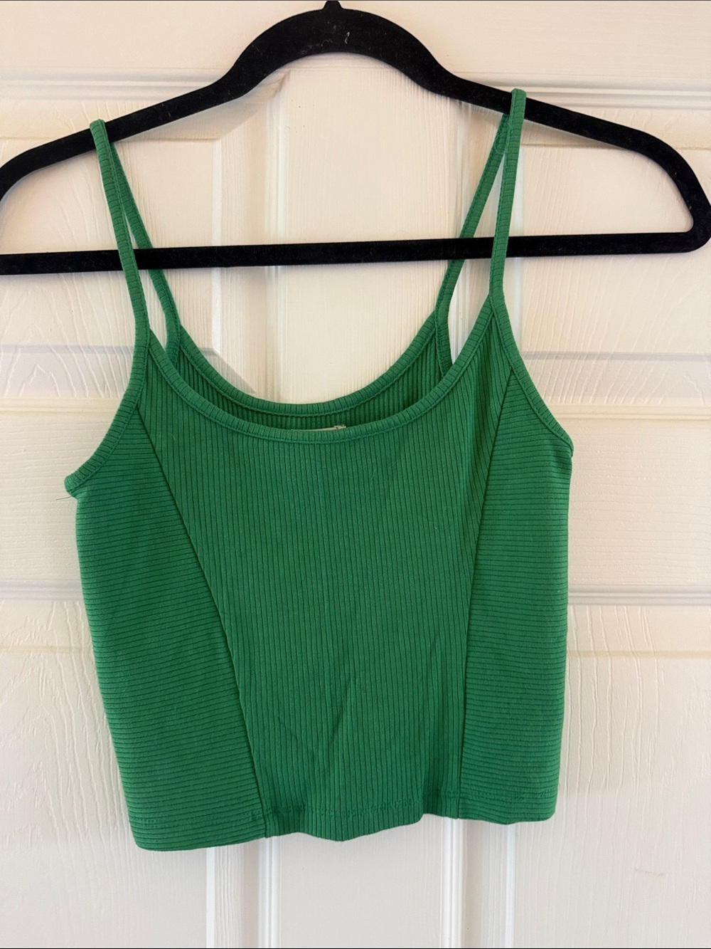 BDG Green Ribbed Cropped Camisole Tank